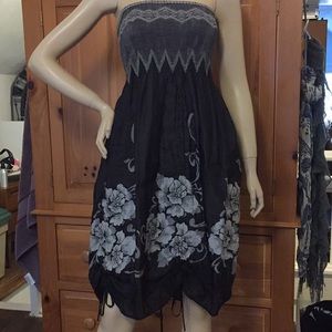 Lapis Brand Strapless Dress Floral Pattern